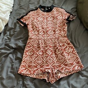 Brown, white and black romper. Short